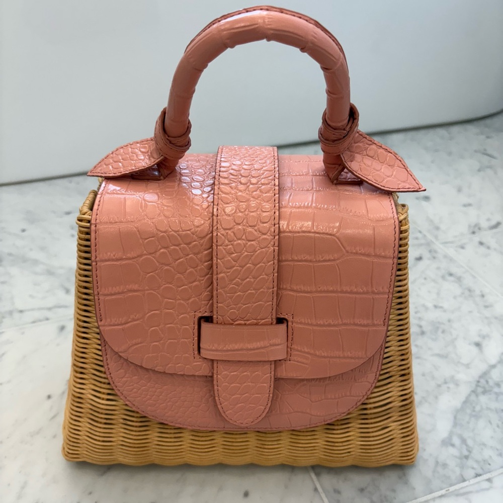 Pamela Munson The Lady Bag Raffia in Coral